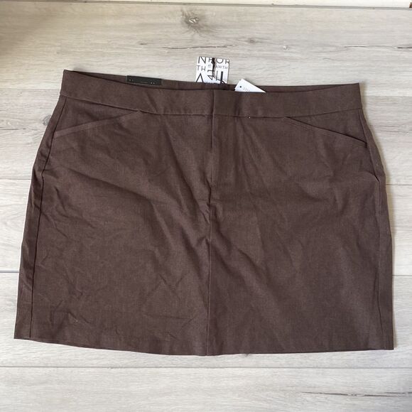 41 HAWTHORN Samantha Twill Skirt Brown 24W  NWT Stitch Fix - Picture 5 of 7